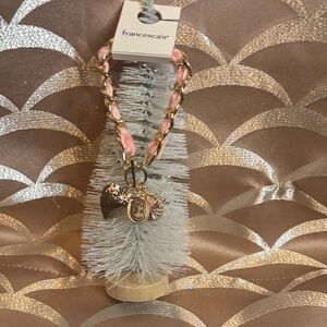 Francesca's Collections Pink and Gold Charm bracelet